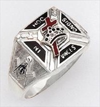 Sterling Silver Knights Templar Ring Ring Solid Back#17